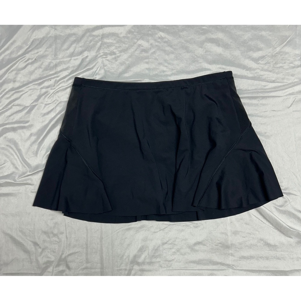 Athleta Match Point Skort Black Tennis Golf Active Skirt Zipper Pocket Sz-Large